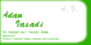 adam vasadi business card